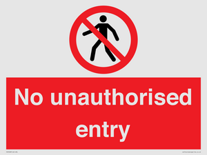 No unauthorised entry